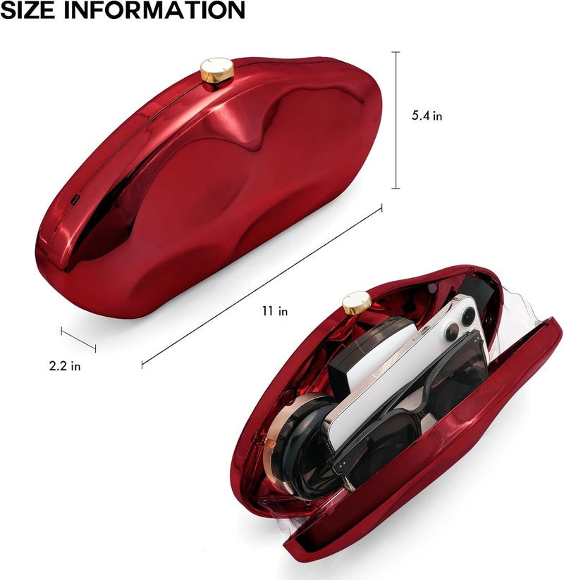 NEWROGENG Acrylic Clutch Purse for Women Evening Bag, Irregular Shell Acrylic Purse Box Clutch with Chain for Party Wedding Prom - Image 5